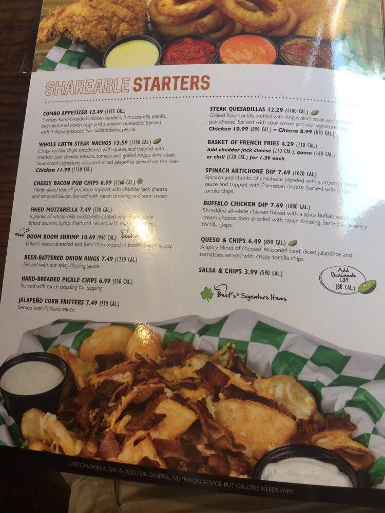 Beef O'Brady's - Meridian, ID menu_pic