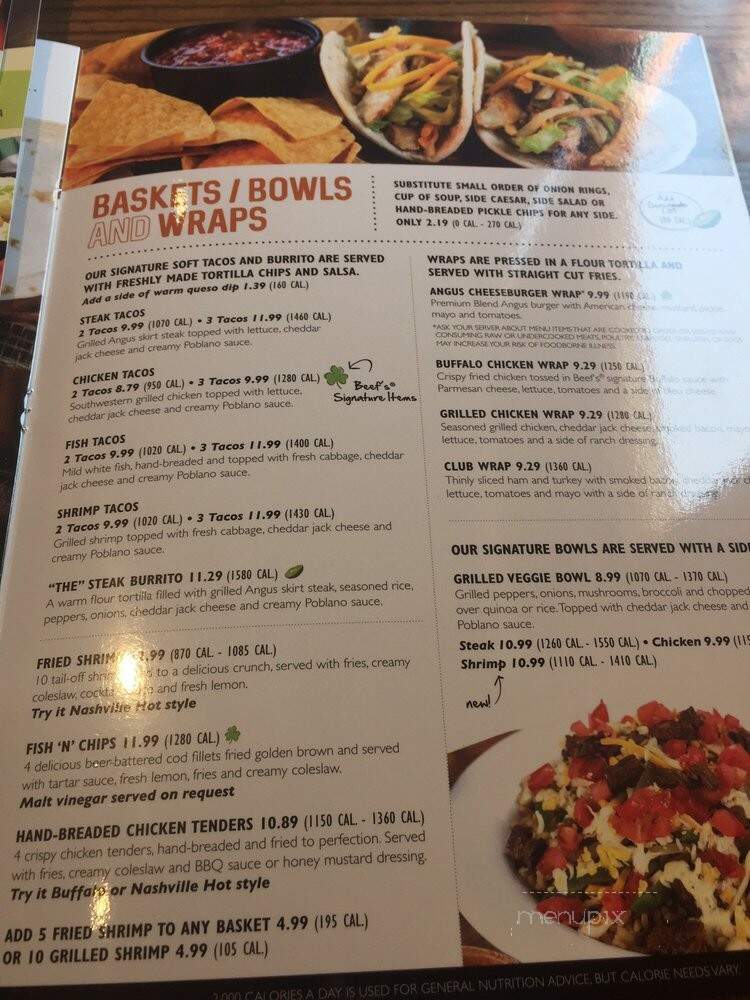 Beef O'Brady's - Meridian, ID menu_pic