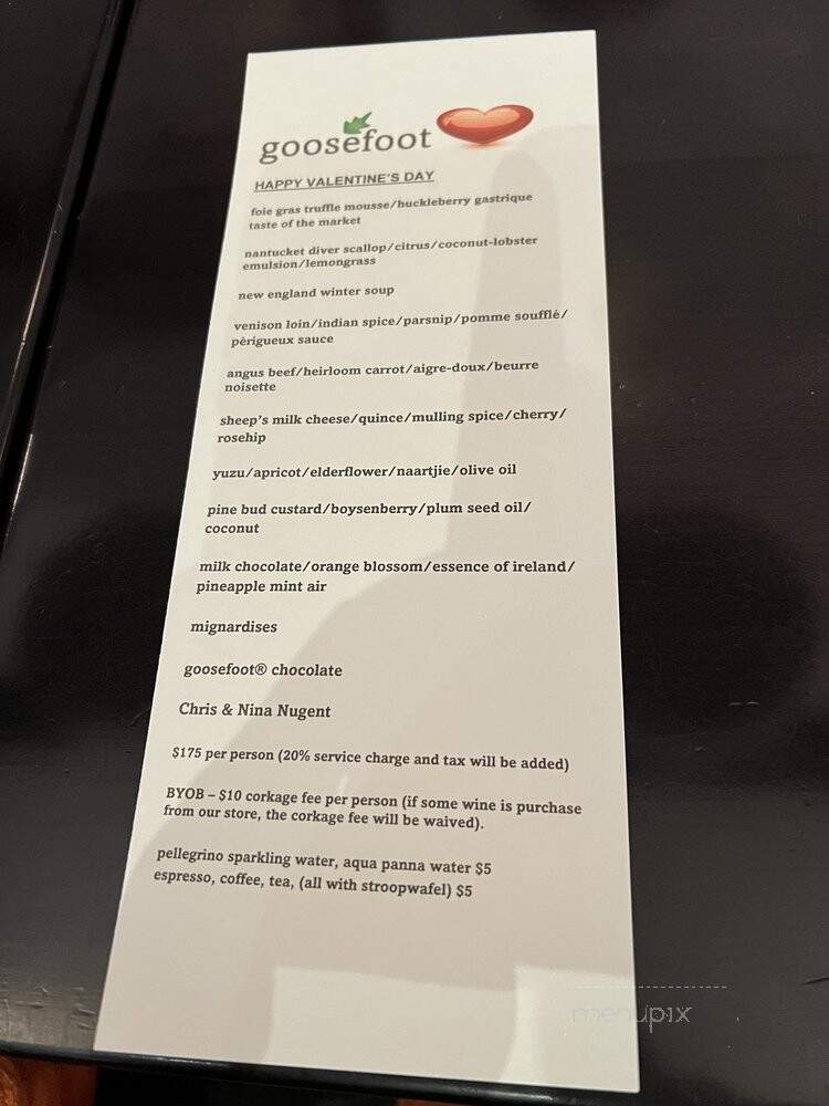 Goosefoot - Chicago, IL menu_pic