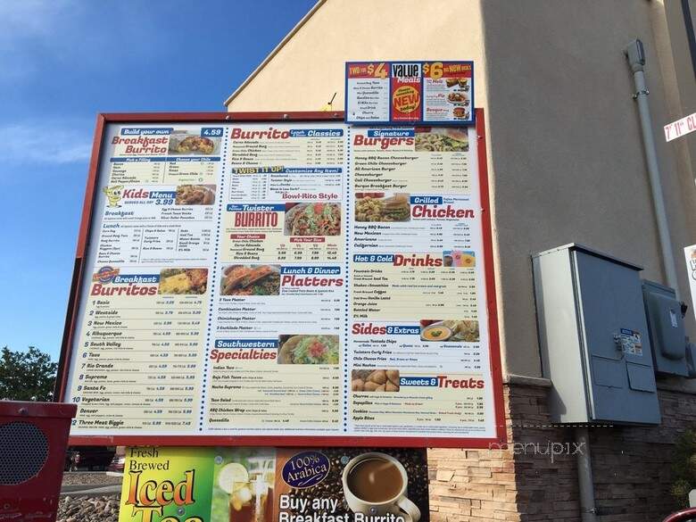 Twisters - Albuquerque, NM menu_pic