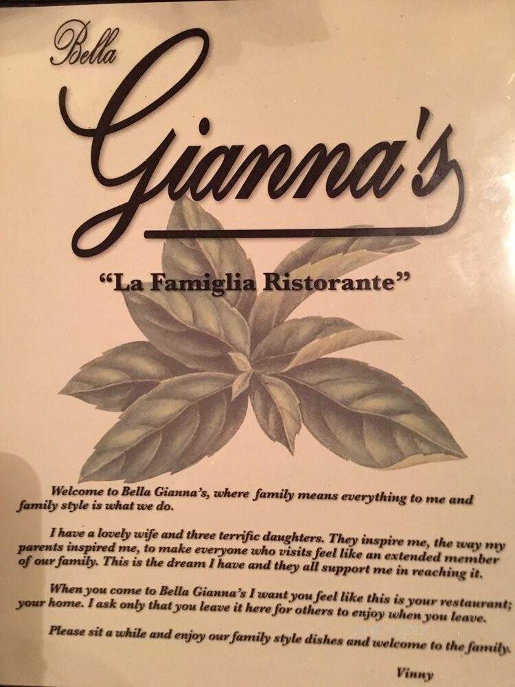 Bella Gianna - Congers, NY menu_pic