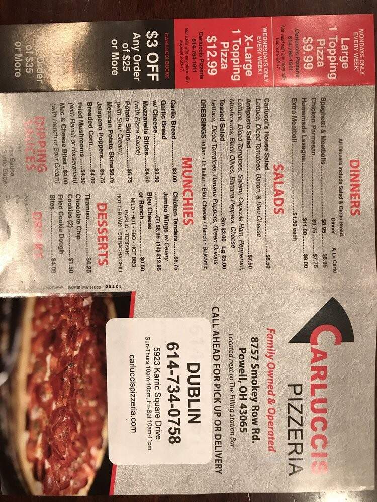 Carlucci's Pizzeria - Powell, OH menu_pic