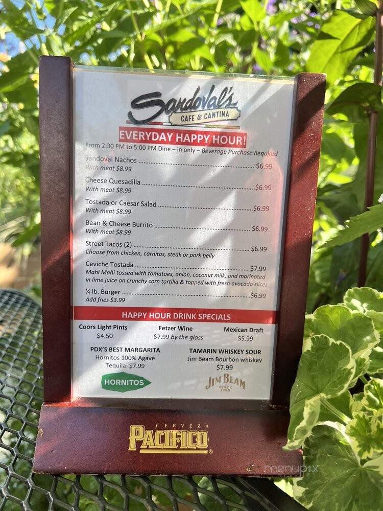 Sandoval's Home Field - Portland, OR menu_pic