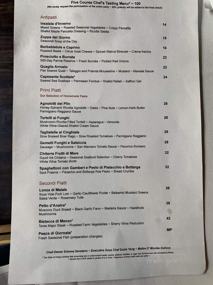 Mucca Osteria - Portland, OR menu_pic