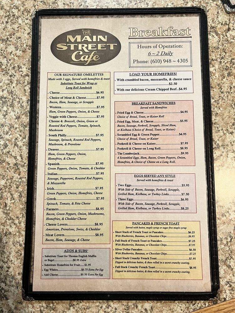 The Main Street Cafe - Royersford, PA