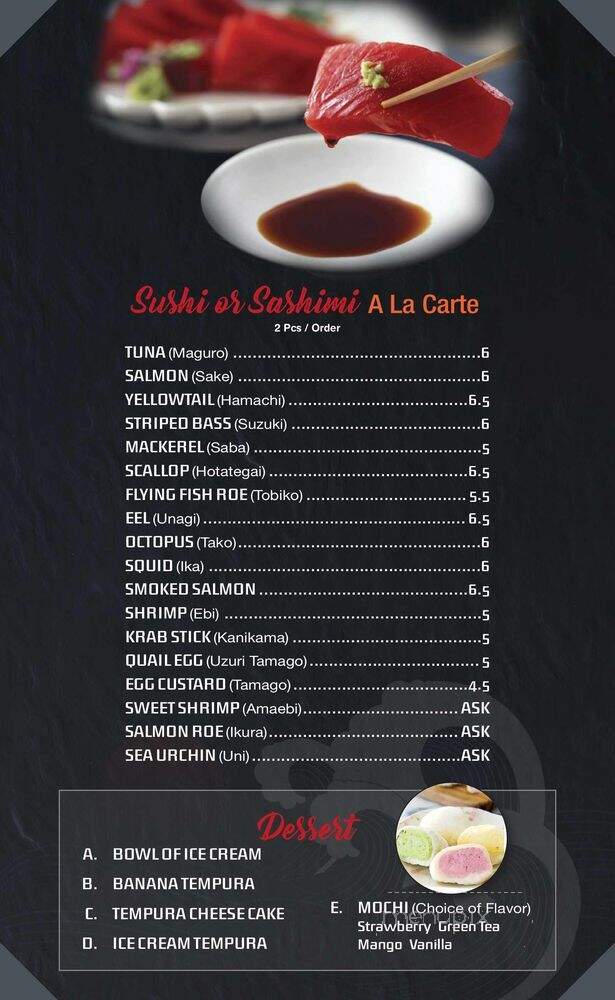 Temaki Sushi Bar - Philadelphia, PA menu_pic
