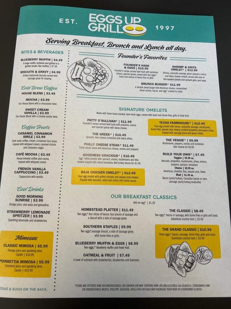 Eggs Up Grill - Myrtle Beach, SC menu_pic