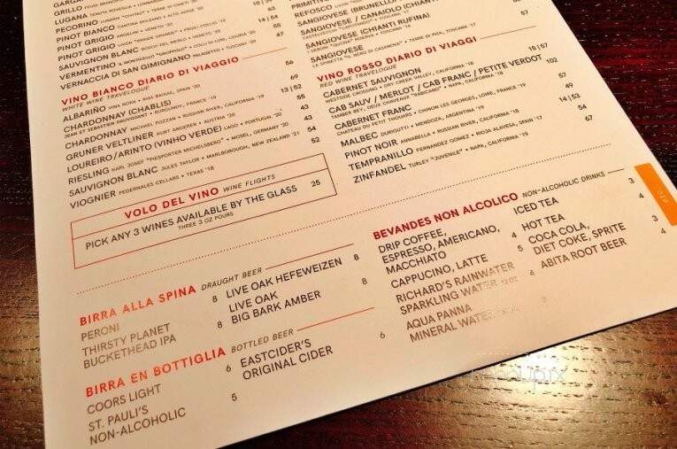 Gusto Italian Kitchen + Wine Bar - Austin, TX menu_pic