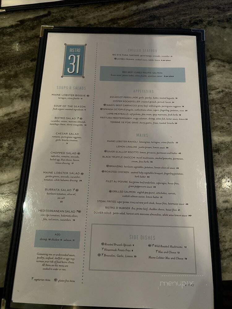 Bistro 31 - Dallas, TX menu_pic