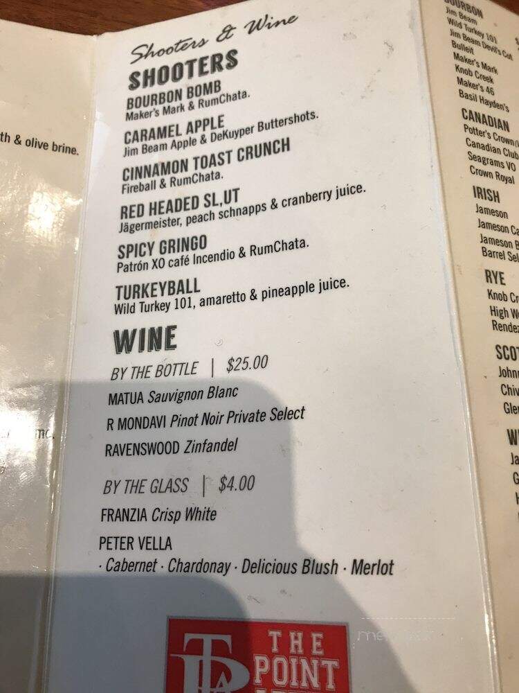 The Point After Sports Bar - Salt Lake City, UT menu_pic