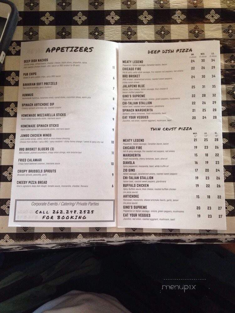 Gino's East of Lake Geneva - Lake Geneva, WI menu_pic