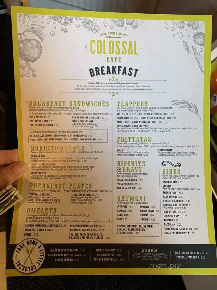 Colossal Cafe - Saint Paul, MN menu_pic