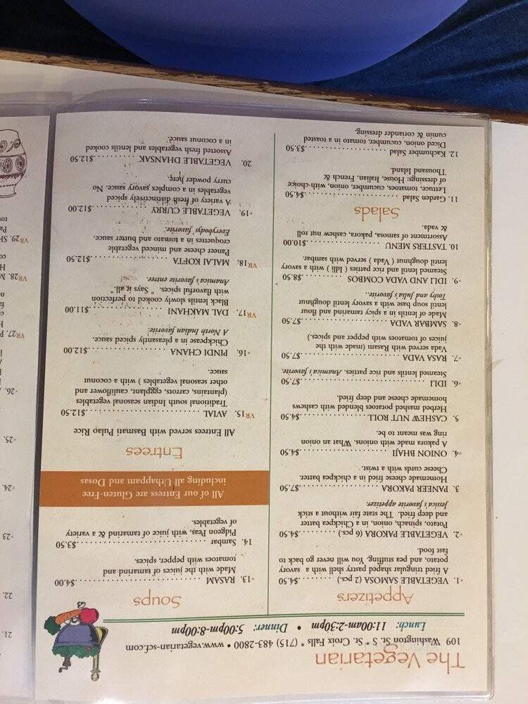Vegetarian - Saint Croix Falls, WI menu_pic