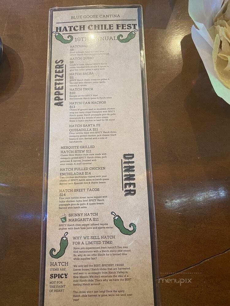 The Blue Goose - Frisco, TX menu_pic