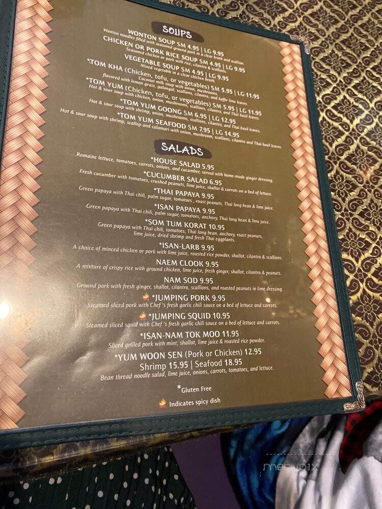 Isan Thai Restaurant - Sarasota, FL menu_pic