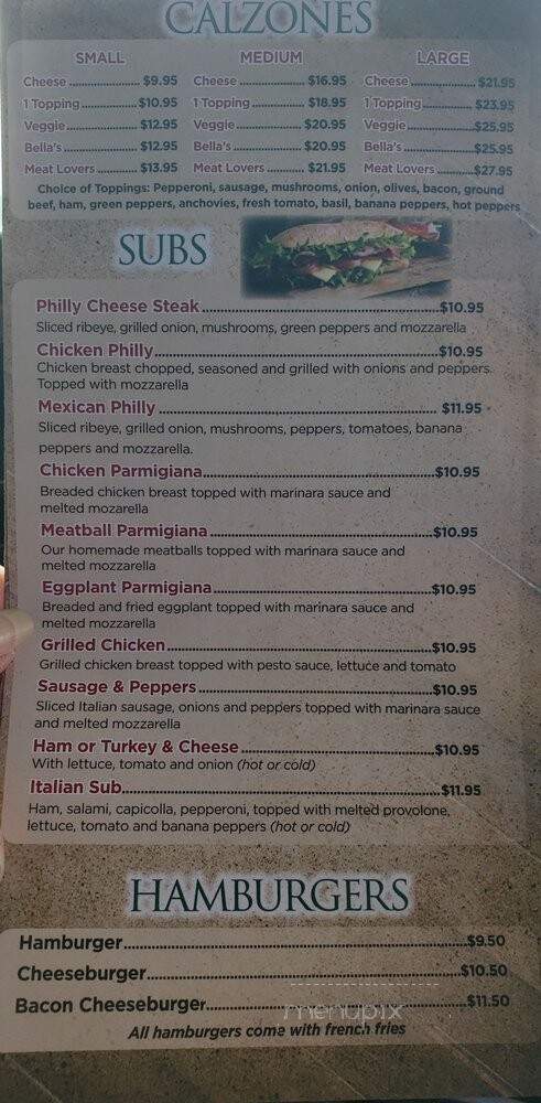 Bellas Italian Pizzeria - Orlando, FL menu_pic