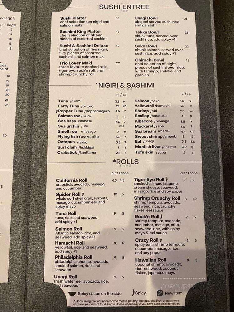 Eurasia Fusion Sushi - Houston, TX menu_pic