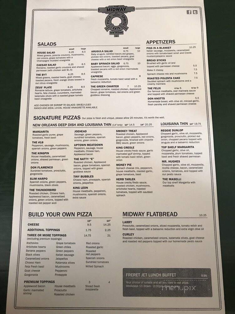 Midway Pizza - New Orleans, LA menu_pic