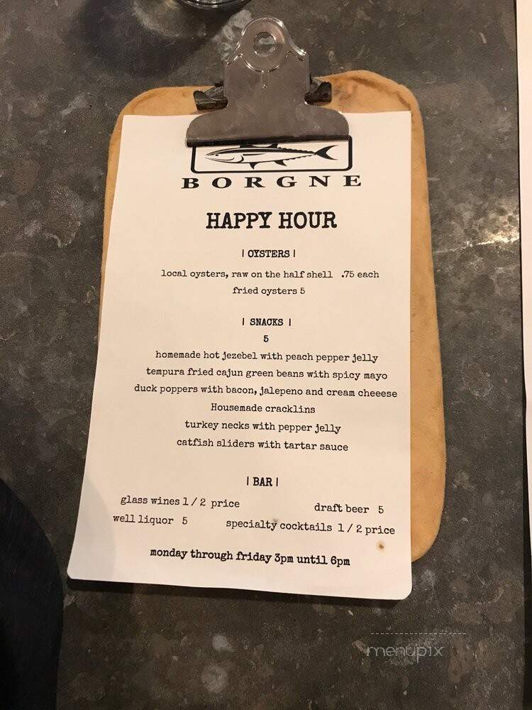 Borgne - New Orleans, LA menu_pic