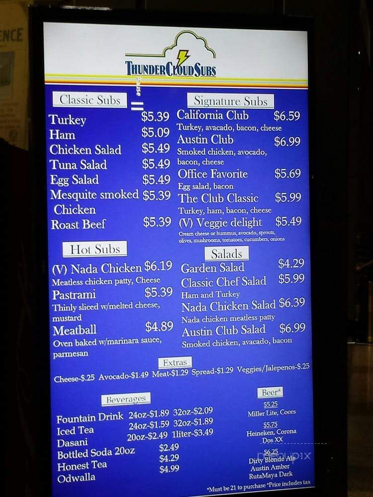 Thundercloud - Austin, TX menu_pic