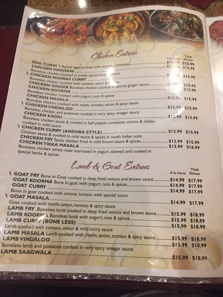 Vindu Indian Cuisine - Dallas, TX menu_pic