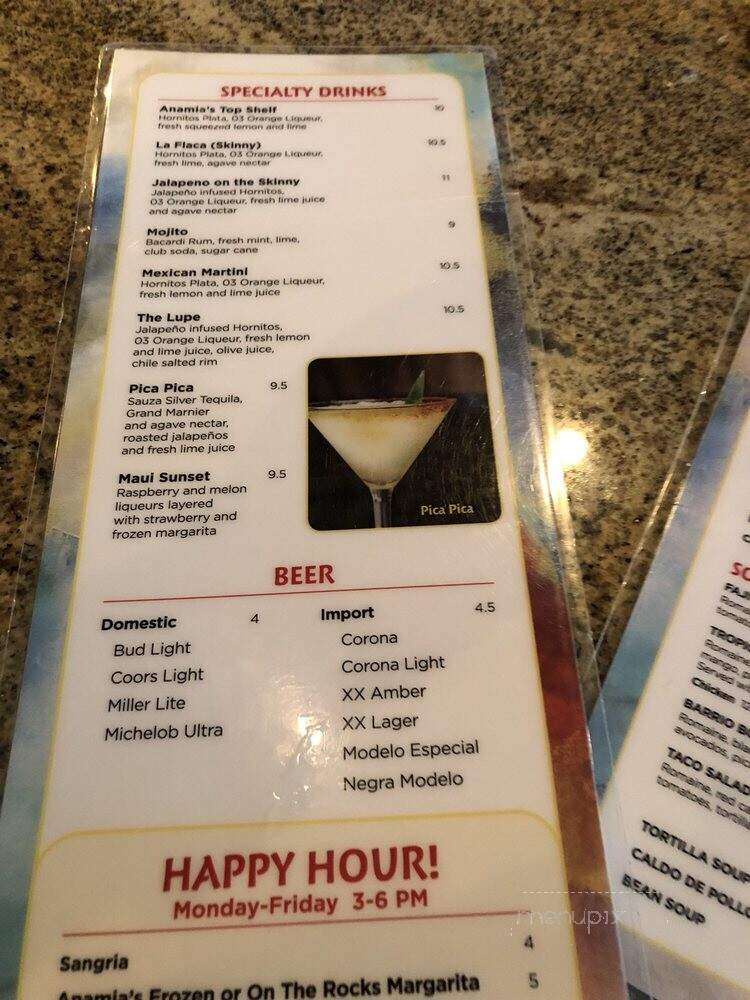 Anamia's Tex-Mex - Plano, TX menu_pic
