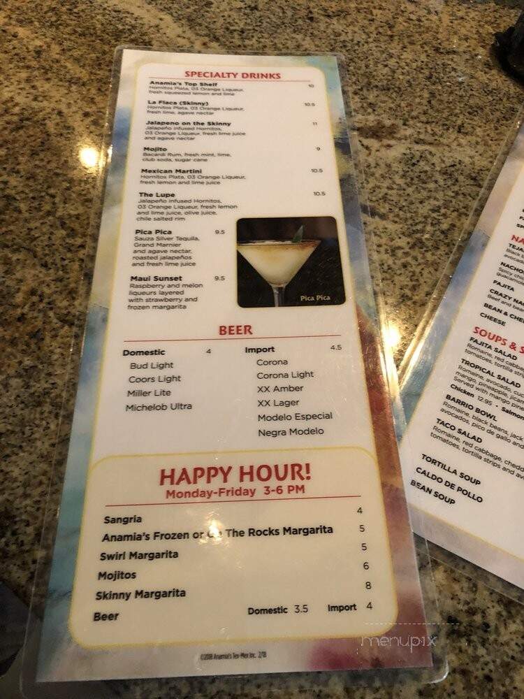 Anamia's Tex-Mex - Plano, TX menu_pic