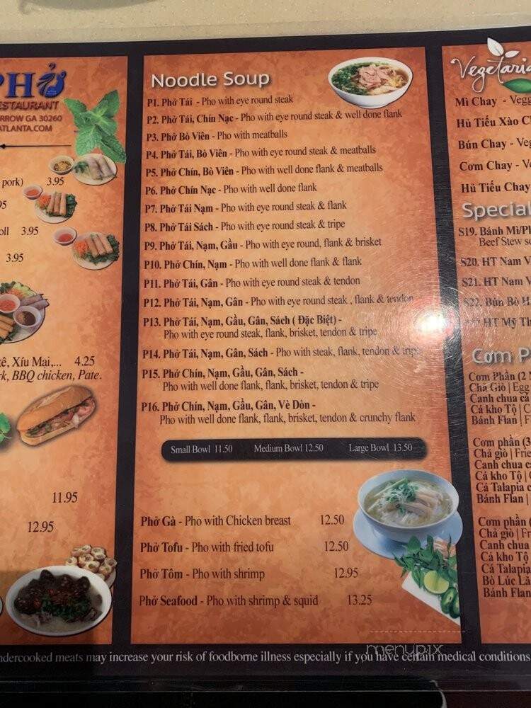VN Pho - Morrow, GA menu_pic