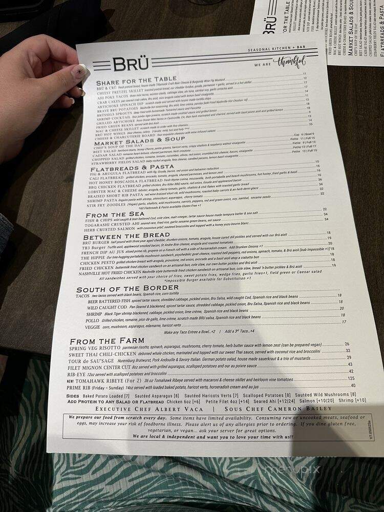 Bru Grill Market - Lake Forest, CA menu_pic