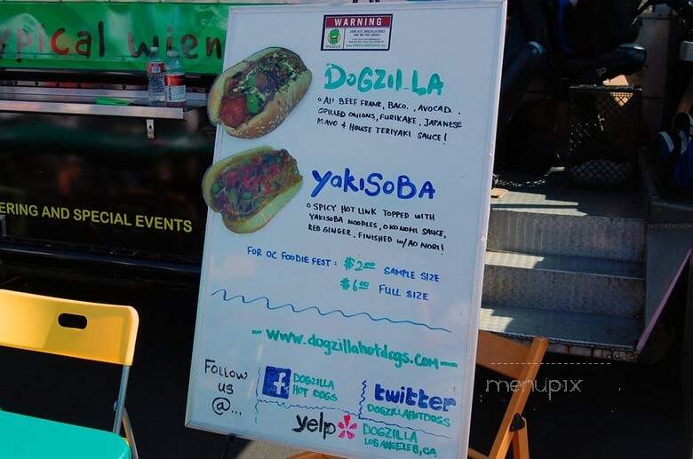 Dogzilla Hot Dogs - Irvine, CA menu_pic