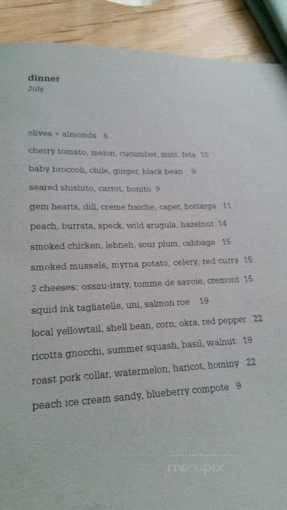 Elysian - Los Angeles, CA menu_pic