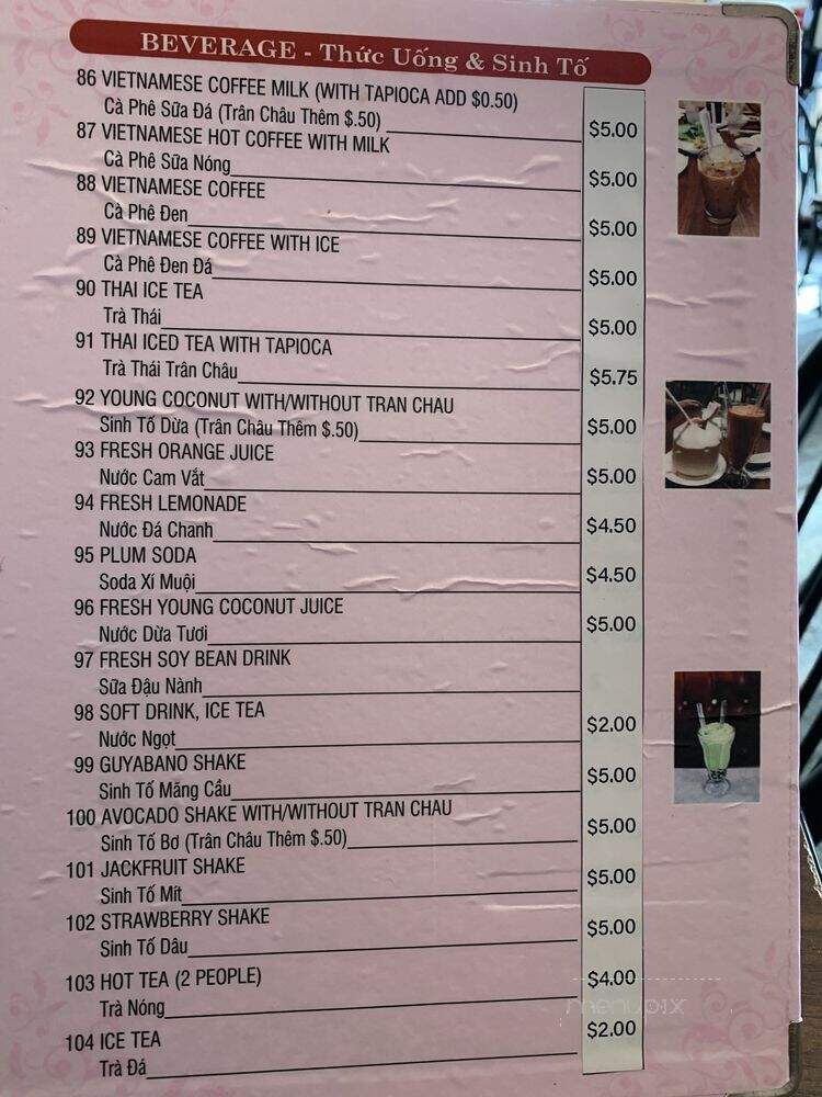 Saigon 2 - Rio Rancho, NM menu_pic