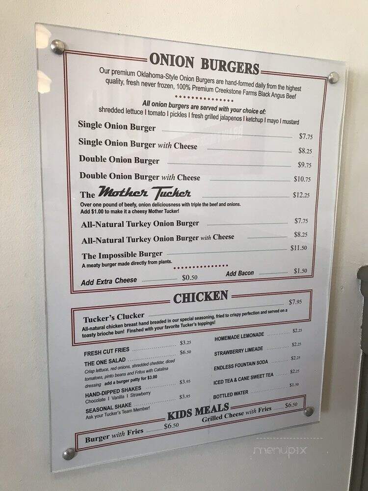 Tucker's Onion Burgers - Oklahoma City, OK menu_pic