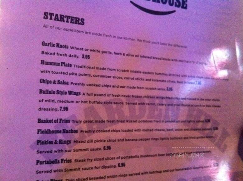 Bearden Hill Fieldhouse - Knoxville, TN menu_pic