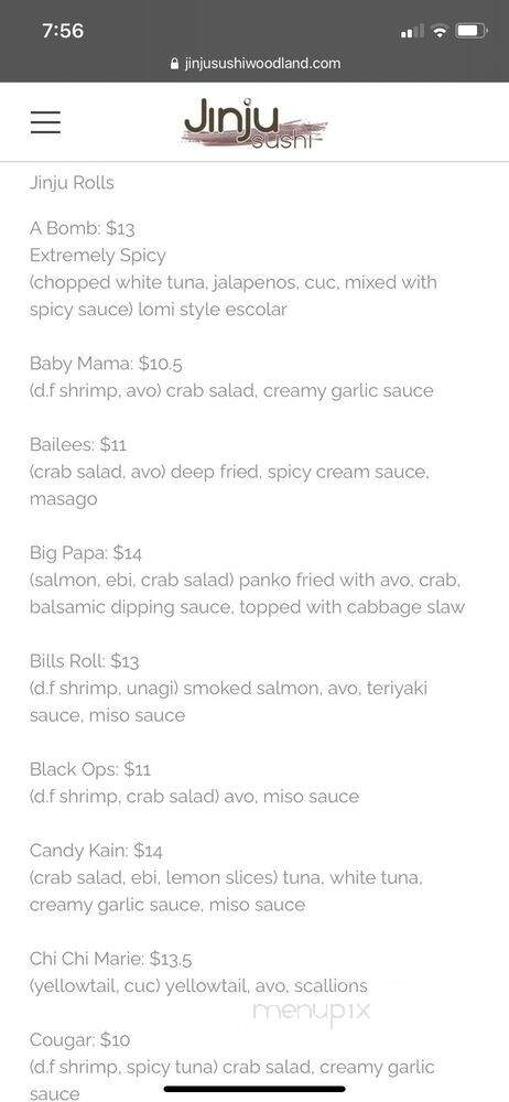 Junji Sushi - Woodland, CA menu_pic