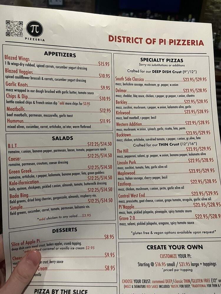 District of Pi - Washington, DC menu_pic