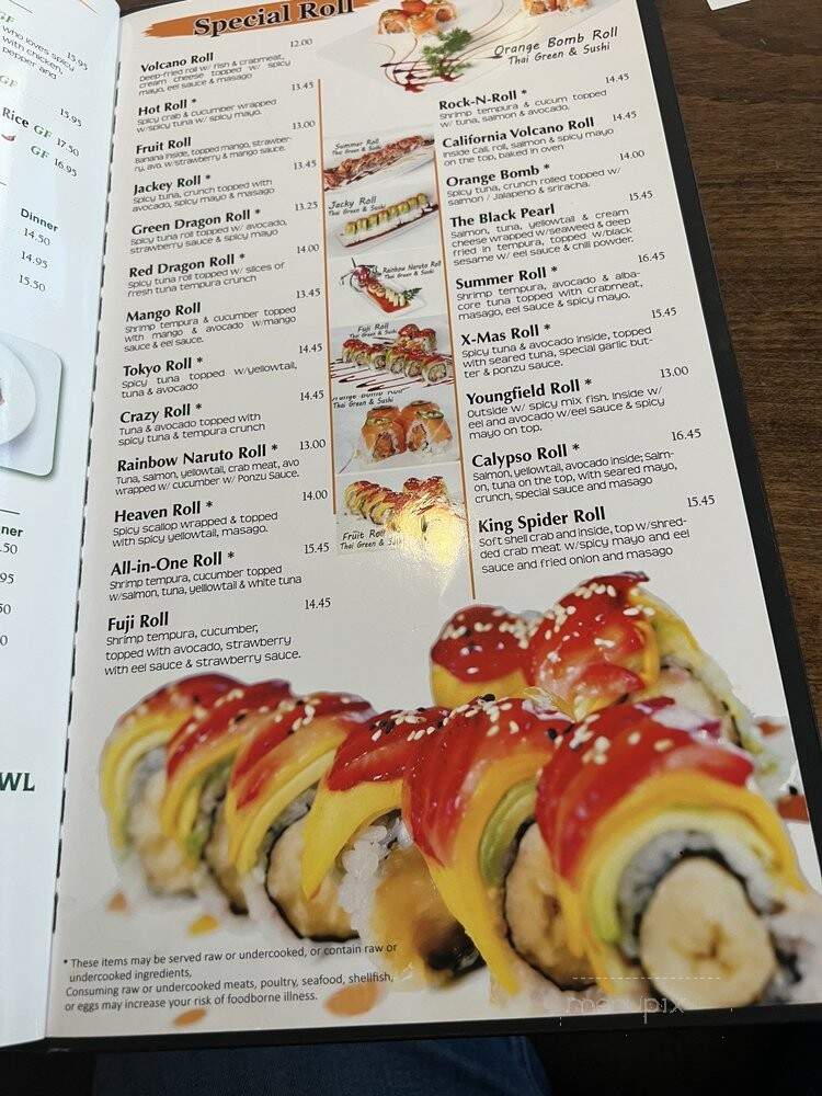 Thai Green and Sushi - Wheat Ridge, CO menu_pic