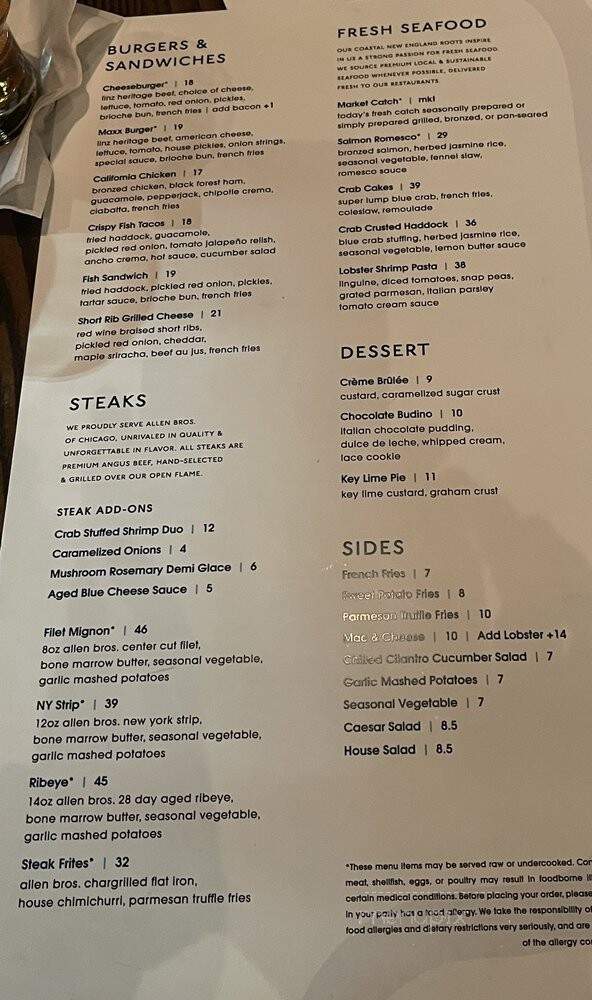Burtons Grill - Burlington, MA menu_pic