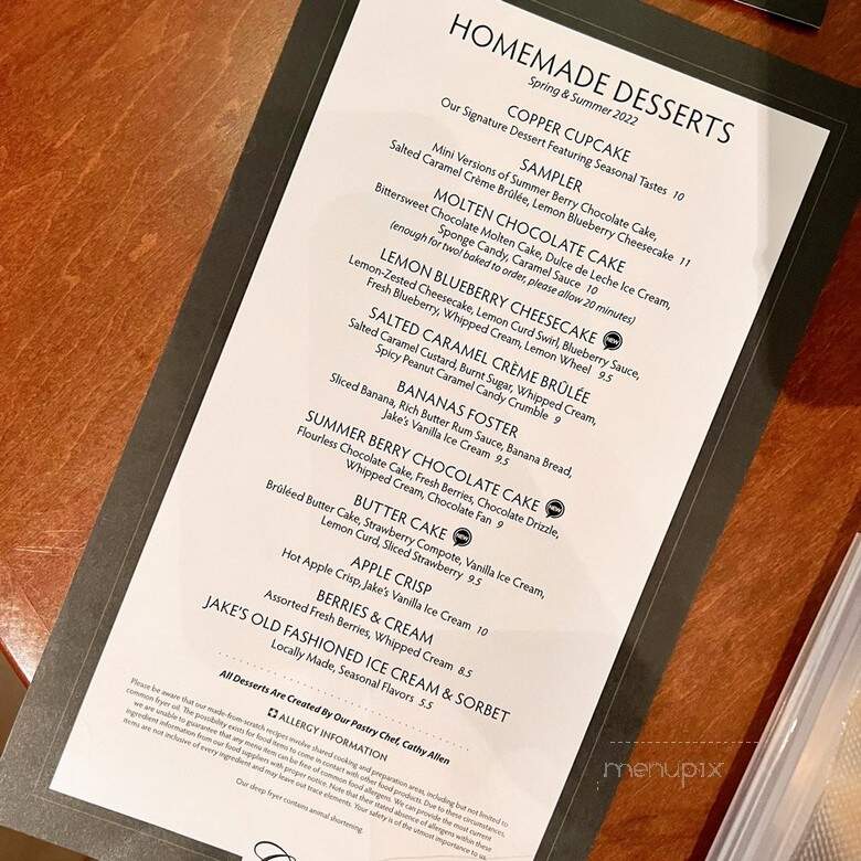 Copper Door - Bedford, NH menu_pic