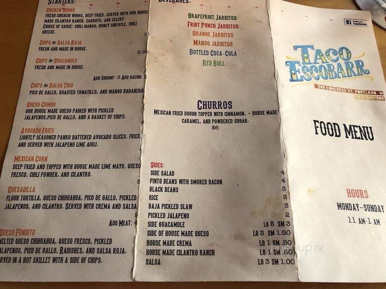 Taco Escobar - Portland, ME menu_pic