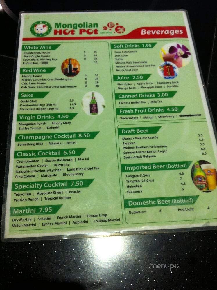 Little Sheep Mongolian Hot Pot - Redmond, WA menu_pic