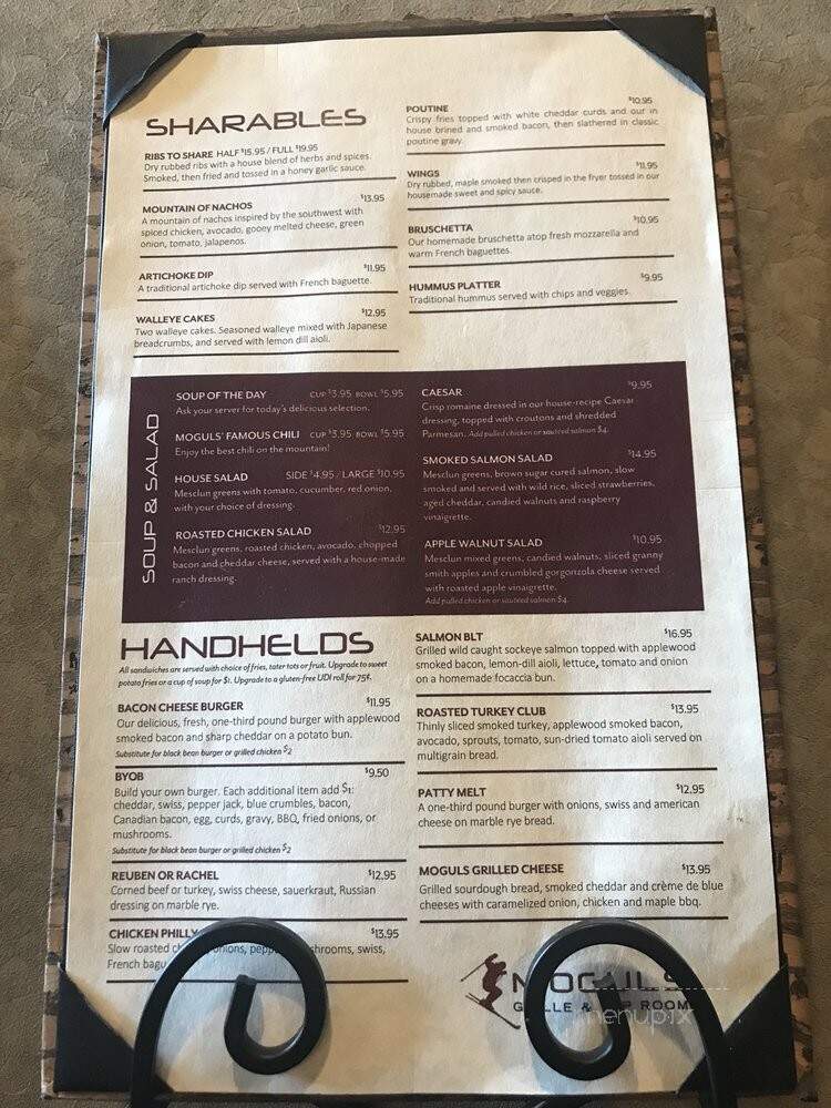 Moguls Ice Bar - Lutsen, MN menu_pic