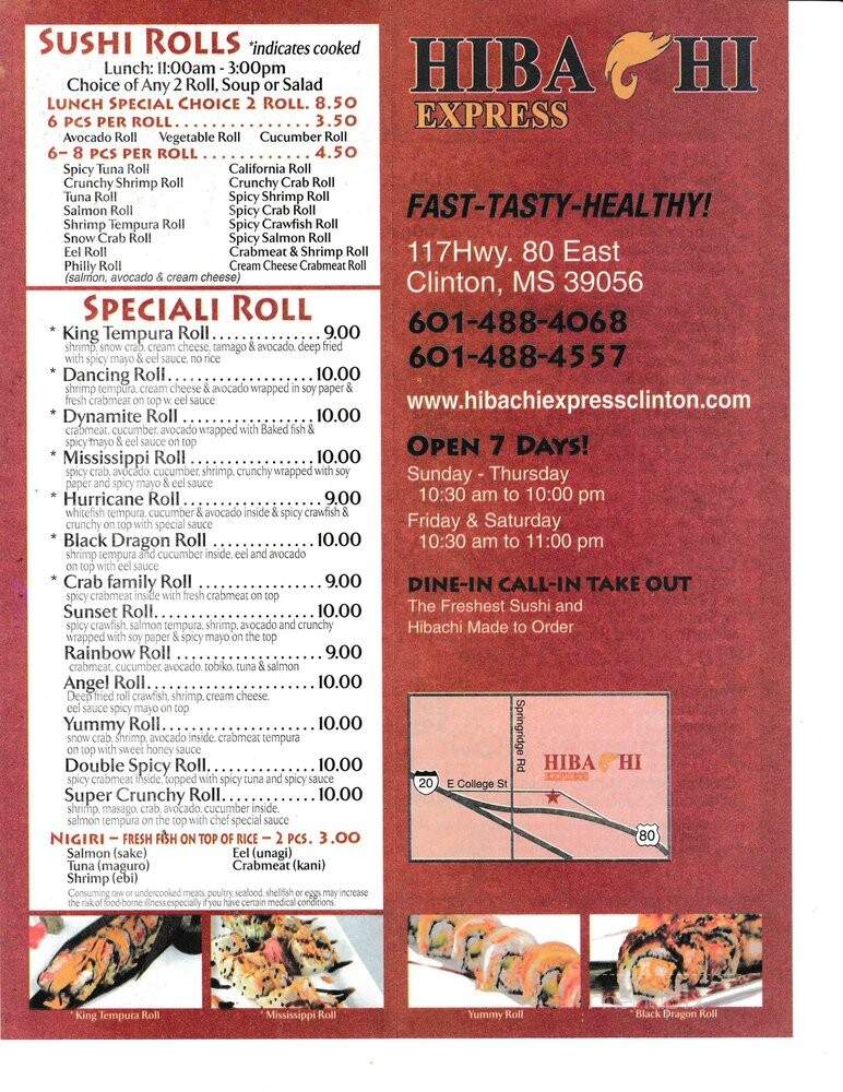Hibachi Express - Clinton, MS menu_pic
