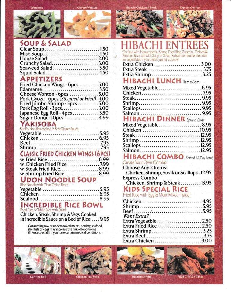 Hibachi Express - Clinton, MS menu_pic