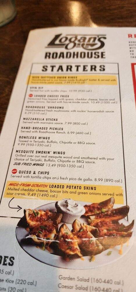 Logan's Roadhouse - Nashville, TN menu_pic