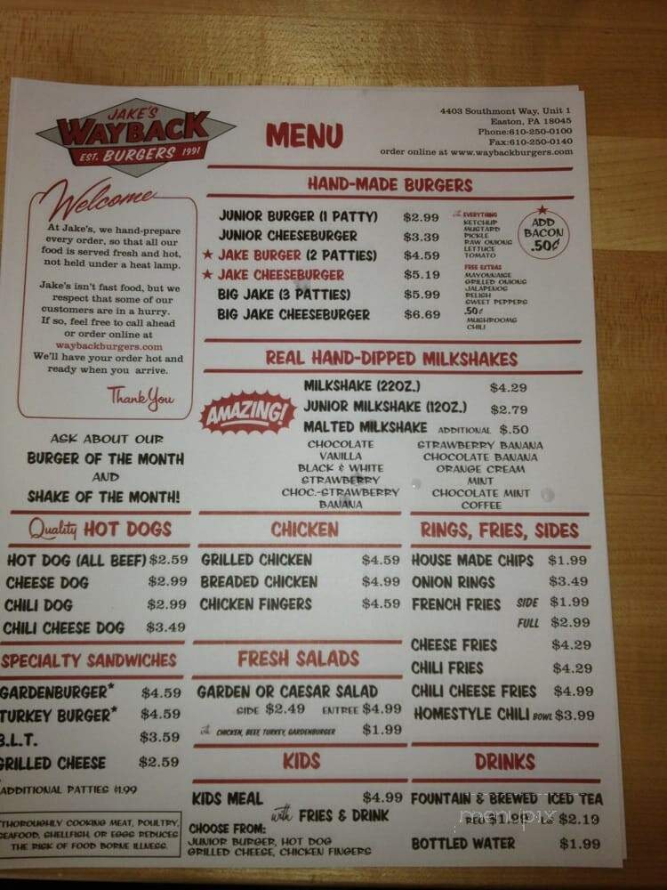 Jakes Wayback Burgers - Easton, PA