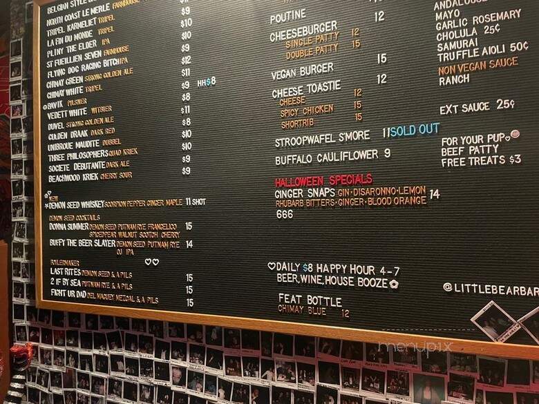 The Little Bear - Los Angeles, CA menu_pic