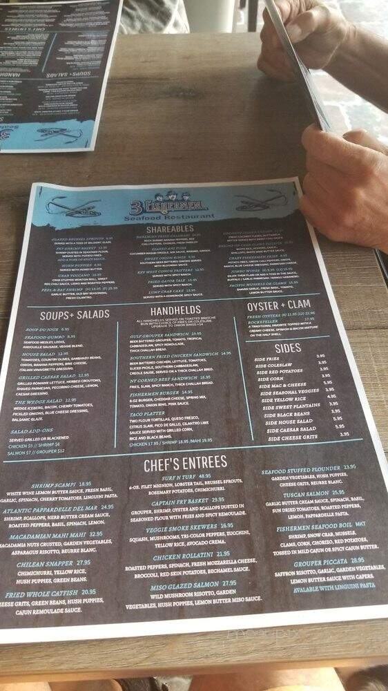 3 Fishermen - Fort Myers, FL menu_pic