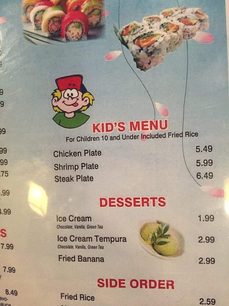 Yamato Steak House of Japan - Lucedale, MS menu_pic