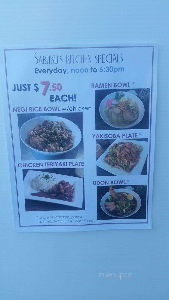 Sabuku Sushi - San Diego, CA menu_pic